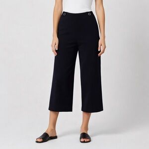 Tahari Black Cropped Pants Size 6 Mid Rise Stretch Ankle Work Pants